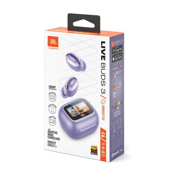 JBL Live Buds 3 - Purple - True wireless Noise Cancelling bud-type earbuds - Detailshot 15 image number null